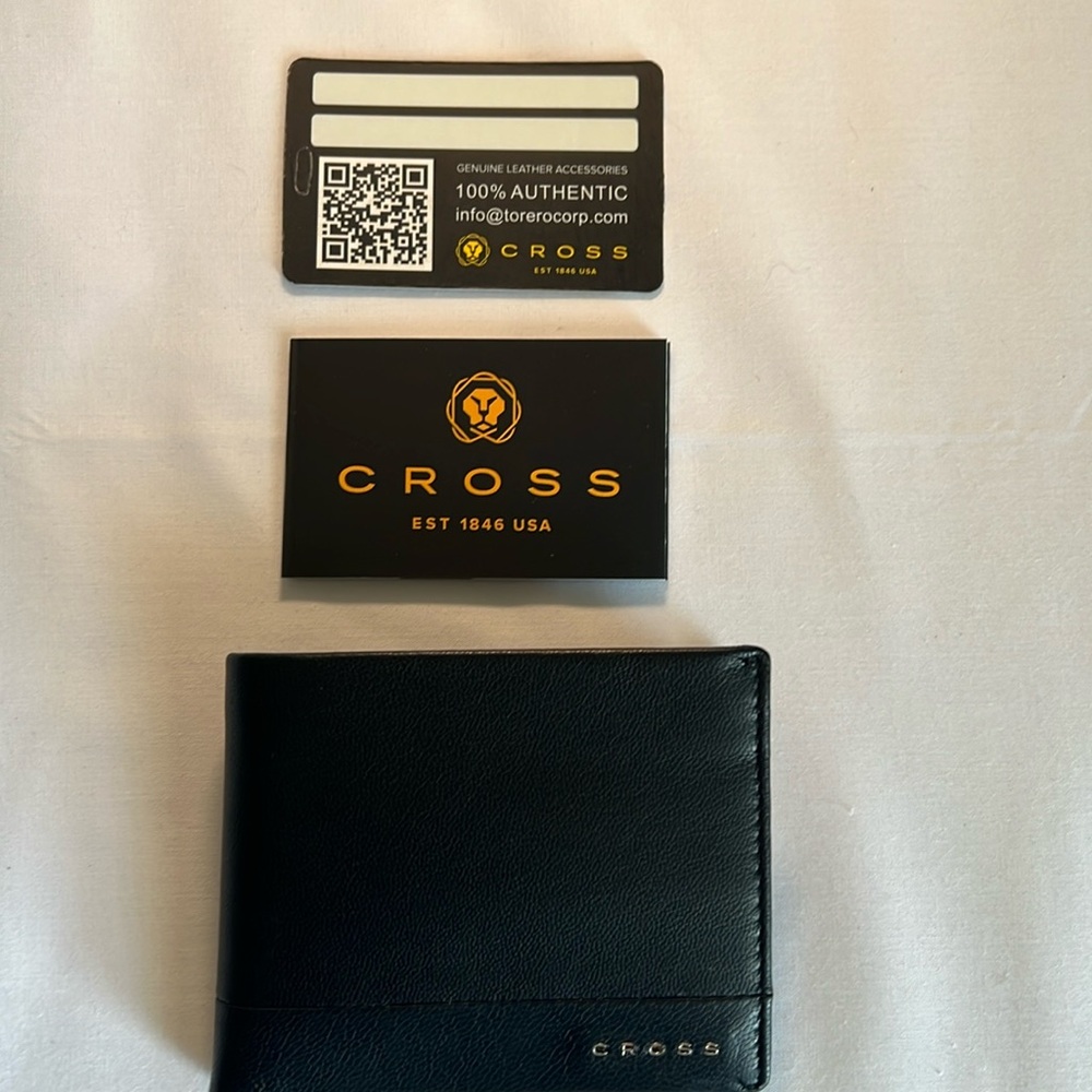 Cross Black Leather Bifold Wallet NEW
